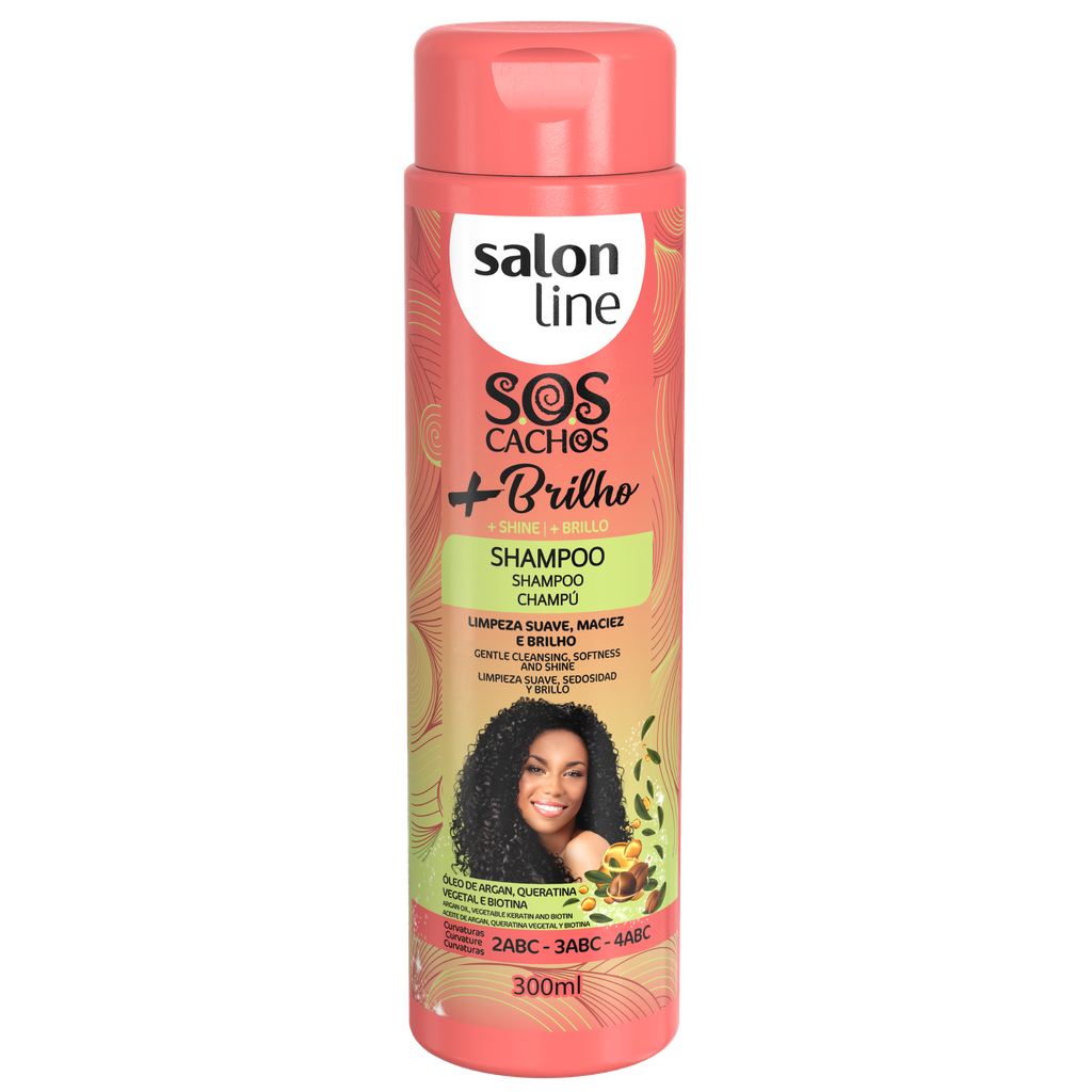 [7898009430071] Champô - SOS Cachos - +Brilho - Limpa Suavemente e Realça o Brilho - Salon Line 300ml