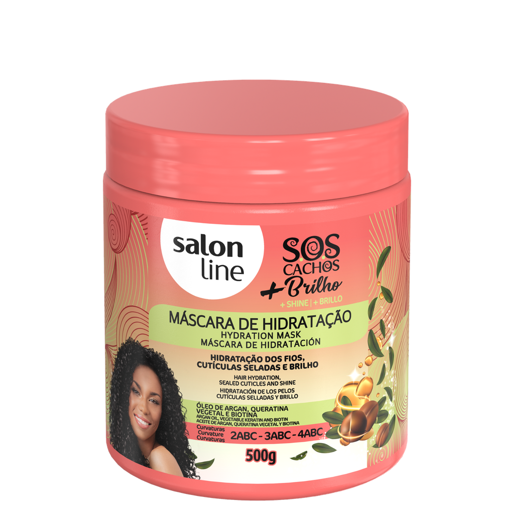 [7898009430095] Hair Mask - SOS Curls +Shine - Deep Hydration and Intense Shine - Salon Line 500g