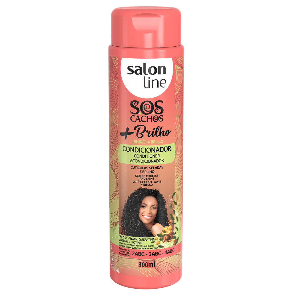 [7898009430088] Leave-In Cream with Activator - SOS Curls +Shine - Enhances Shine and Defines Curls - Salon Line 300ml