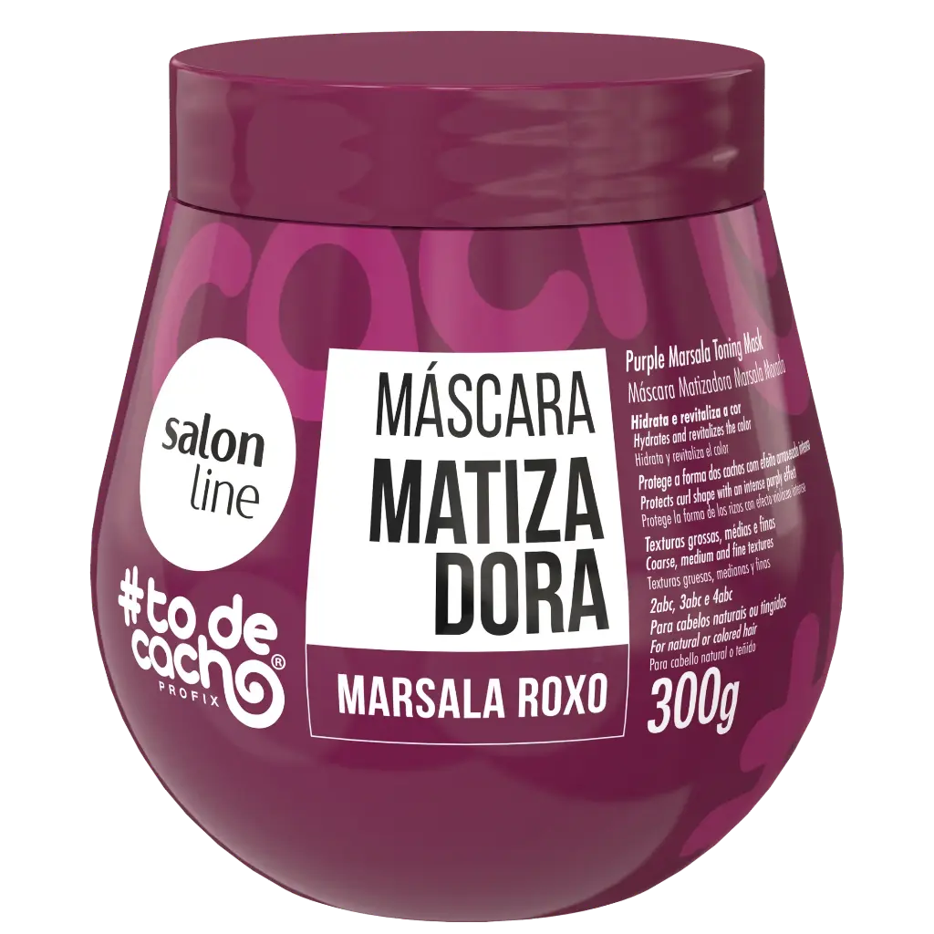 Máscara Matizadora Marsala Roxo - #To de Cacho - Neutraliza Tons Indesejados e Realça a Cor Marsala - Salon Line 300g
