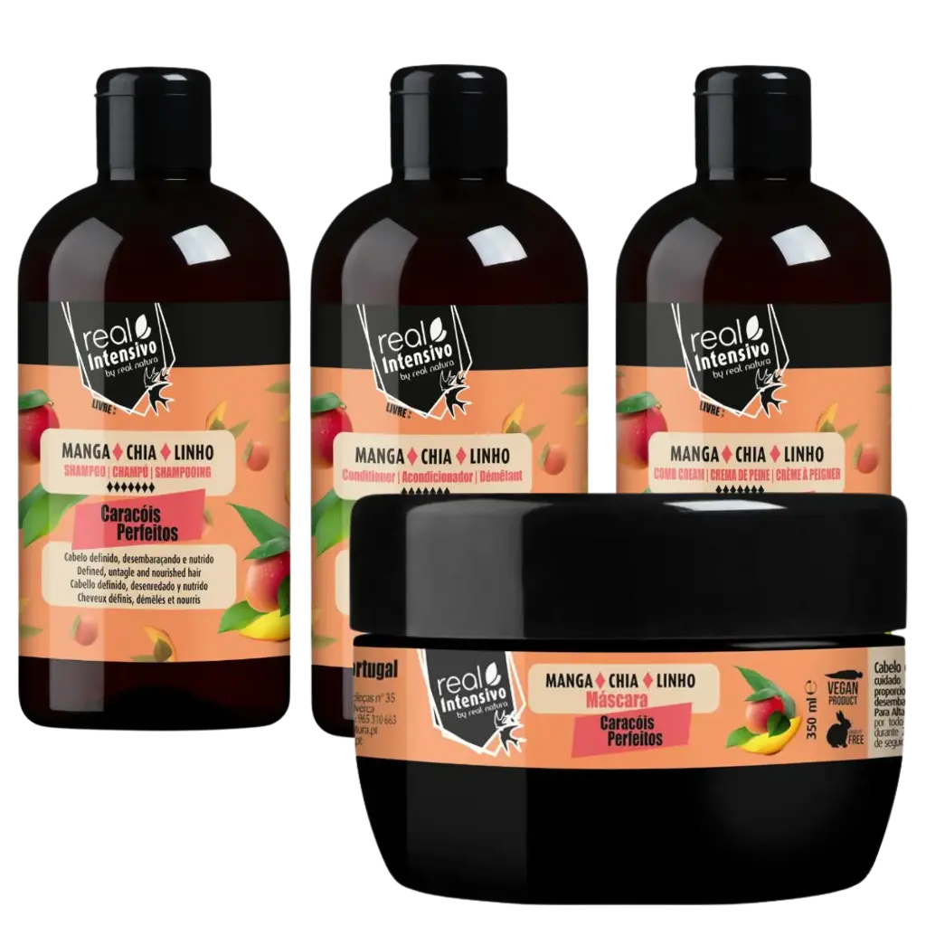 Kit - for curly hair - Caracóis Perfeitos - Mango, Chia and Flax - Real Natura
