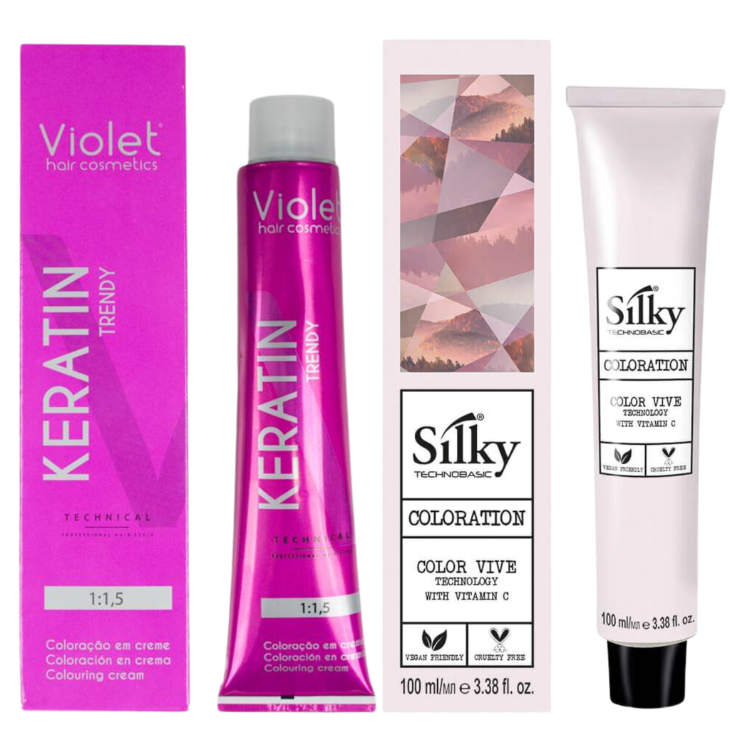 Cream hair dye "Keratin Trendy" Professional Coloring "Violet Hair Cosmetics" 100ml