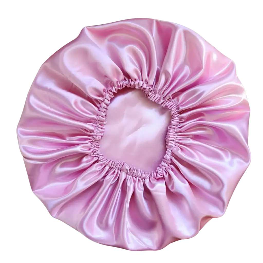 [xlrosa] Bonnet en satin anti-frisottis - Fait à la main - Double face en satin - Grandes tailles (Rose, XL)