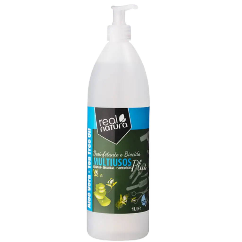 [5600493406645] Désinfectant et biocide multi-usages - brosses, ciseaux, surfaces - avec aloès et huile d'arbre à thé - Real Natura 1l