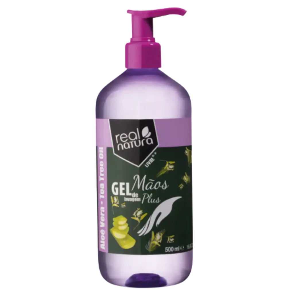 [5600493406461] Gel lavant hydratant - avec aloès et huile d'arbre à thé - Real Natura 500ml