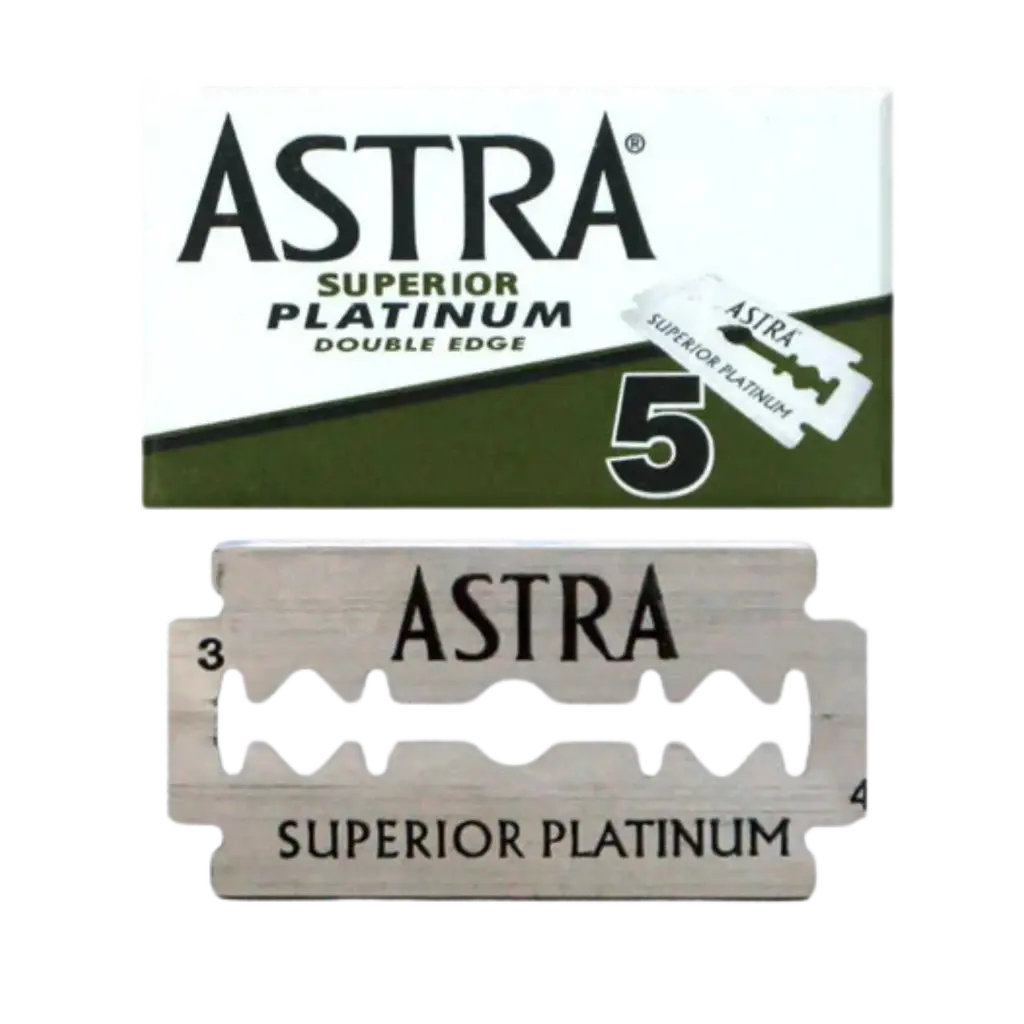 Lames double tranchant en platine - Astra - (lot de 5)