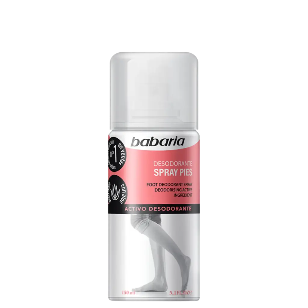 Spray Déodorant pour les Pieds - Aloe Vera - Élimine les Odeurs et Réduit l'Humidité - Babaria 150ml