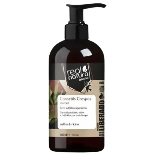[5600493409769] Coily Shampoo - Caracóis Crespos - Corn and Castor Oil - Real Natura 500ml