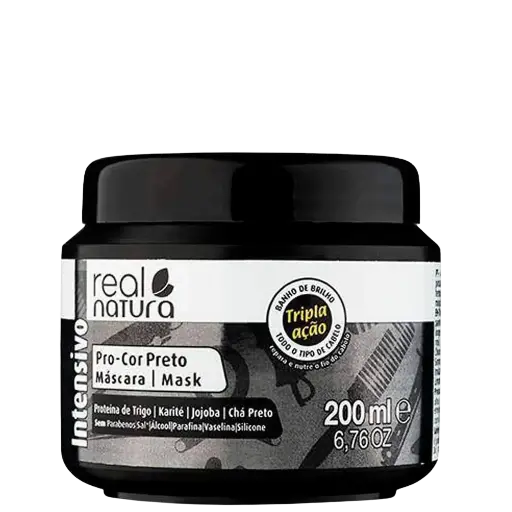 [5600493405846] Máscara Matizadora Preta - Pro-Cor Preto - Real Natura 200ml
